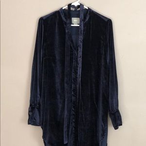 Maeve Navy Blue Velvet Tunic, Size 4